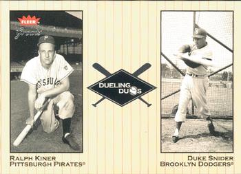 2002 Fleer Greats of the Game - Dueling Duos #17 DD Ralph Kiner / Duke Snider Front