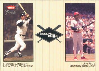 2002 Fleer Greats of the Game - Dueling Duos #21 DD Reggie Jackson / Jim Rice Front