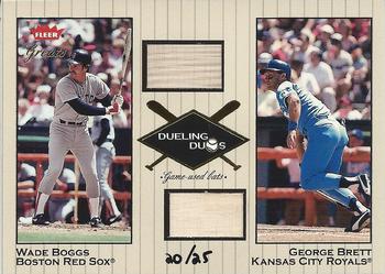 2002 Fleer Greats of the Game - Dueling Duos Game Used Double #NNO Wade Boggs / George Brett  Front