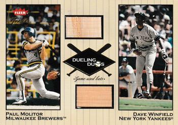 2002 Fleer Greats of the Game - Dueling Duos Game Used Double #NNO Paul Molitor / Dave Winfield  Front