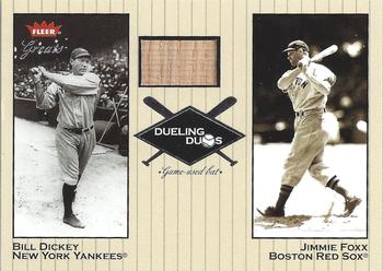 2002 Fleer Greats of the Game - Dueling Duos Game Used Single #DD-BD1 Jimmie Foxx / Bill Dickey  Front