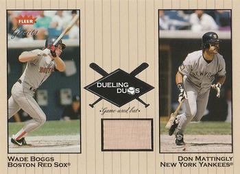 2002 Fleer Greats of the Game - Dueling Duos Game Used Single #DD-DM2 Wade Boggs / Don Mattingly  Front