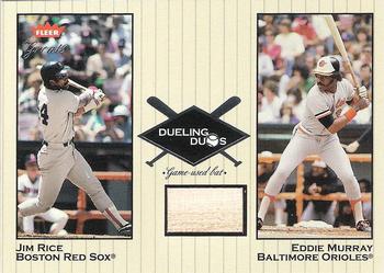 2002 Fleer Greats of the Game - Dueling Duos Game Used Single #DD-EM1 Eddie Murray / Jim Rice  Front