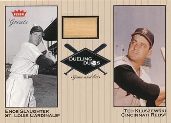2002 Fleer Greats of the Game - Dueling Duos Game Used Single #DD-ES1 Enos Slaughter / Ted Kluszewski  Front
