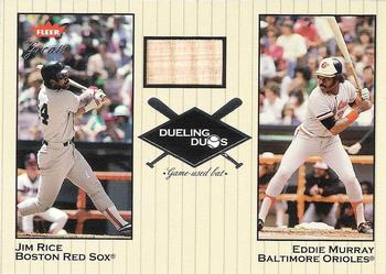 2002 Fleer Greats of the Game - Dueling Duos Game Used Single #DD-JR2 Eddie Murray / Jim Rice  Front