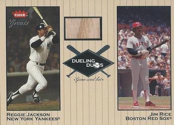 2002 Fleer Greats of the Game - Dueling Duos Game Used Single #DD-RJ2 Reggie Jackson / Jim Rice  Front