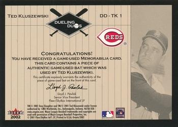 2002 Fleer Greats of the Game - Dueling Duos Game Used Single #DD-TK1 Enos Slaughter / Ted Kluszewski  Back