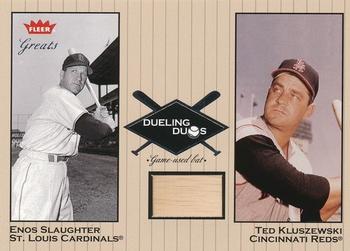 2002 Fleer Greats of the Game - Dueling Duos Game Used Single #DD-TK1 Enos Slaughter / Ted Kluszewski  Front