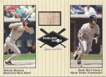 2002 Fleer Greats of the Game - Dueling Duos Game Used Single #DD-WB1 Wade Boggs / Don Mattingly  Front