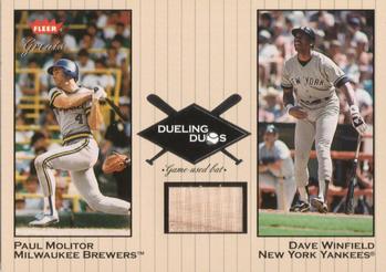 2002 Fleer Greats of the Game - Dueling Duos Game Used Single #DD-DW1 Paul Molitor / Dave Winfield  Front