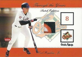 2002 Fleer Greats of the Game - Through the Years Level 1 Patch #NNO Cal Ripken Jr. Front