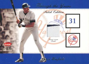 2002 Fleer Greats of the Game - Through the Years Level 1 Patch #NNO Dave Winfield Front