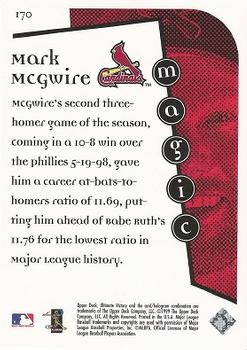 1999 Upper Deck Ultimate Victory #170 Mark McGwire Back