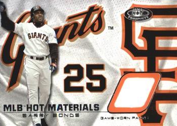 2002 Fleer Hot Prospects - MLB Hot Materials #HM-BB2 Barry Bonds Front
