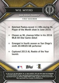 2017 Topps Tribute #7 Wil Myers Back
