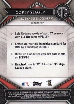2017 Topps Tribute #49 Corey Seager Back
