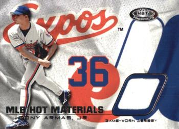 2002 Fleer Hot Prospects - MLB Red Hot Materials #HM-TA Tony Armas Jr.  Front