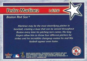 2002 Fleer Maximum - America's Game #1 AG Pedro Martinez  Back