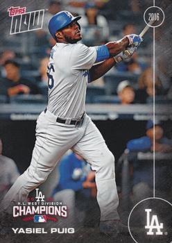 2016 Topps Now Postseason Los Angeles Dodgers #LAD-8 Yasiel Puig Front
