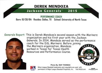 2015 Grandstand Jackson Generals #NNO Derek Mendoza Back