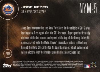 2016 Topps Now Postseason New York Mets #NYM-5 Jose Reyes Back
