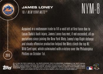 2016 Topps Now Postseason New York Mets #NYM-8 James Loney Back