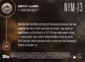 2016 Topps Now Postseason New York Mets #NYM-13 Seth Lugo Back