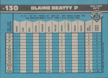 1990 Bowman #130 Blaine Beatty Back