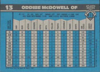 1990 Bowman #13 Oddibe McDowell Back