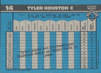 1990 Bowman #14 Tyler Houston Back