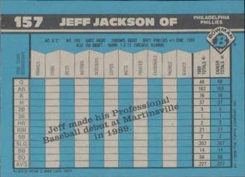 1990 Bowman #157 Jeff Jackson Back