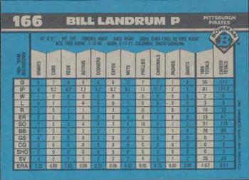 1990 Bowman #166 Bill Landrum Back