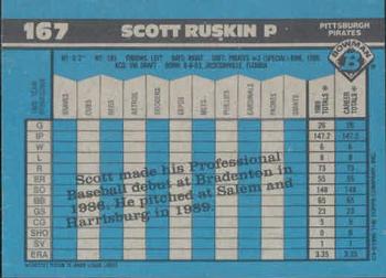 1990 Bowman #167 Scott Ruskin Back