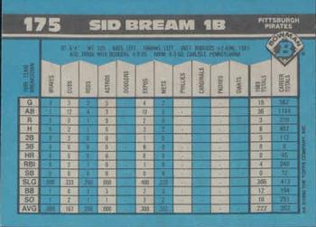 1990 Bowman #175 Sid Bream Back