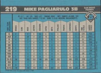 1990 Bowman #219 Mike Pagliarulo Back