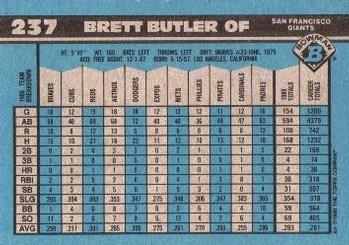 1990 Bowman #237 Brett Butler Back