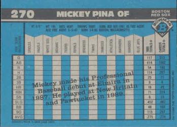 1990 Bowman #270 Mickey Pina Back