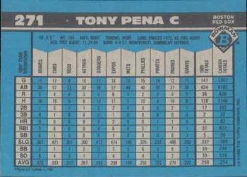 1990 Bowman #271 Tony Pena Back