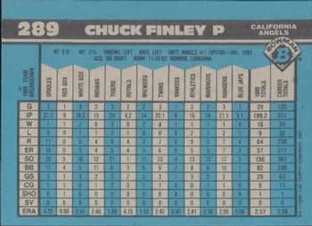 1990 Bowman #289 Chuck Finley Back