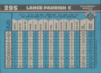 1990 Bowman #295 Lance Parrish Back