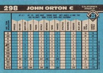 1990 Bowman #298 John Orton Back