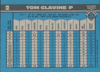 1990 Bowman #2 Tom Glavine Back
