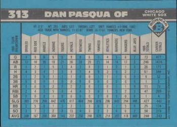 1990 Bowman #313 Dan Pasqua Back