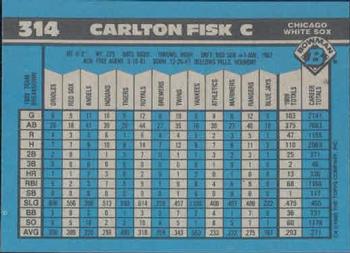 1990 Bowman #314 Carlton Fisk Back