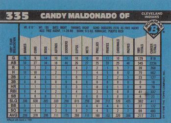 1990 Bowman #335 Candy Maldonado Back