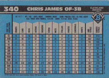1990 Bowman #340 Chris James Back