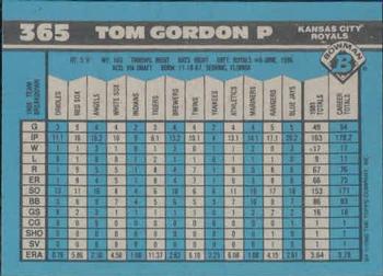 1990 Bowman #365 Tom Gordon Back