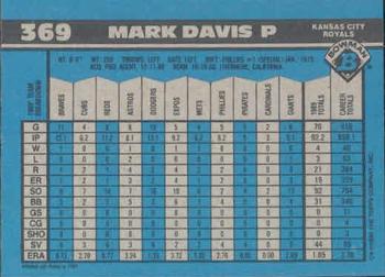 1990 Bowman #369 Mark Davis Back
