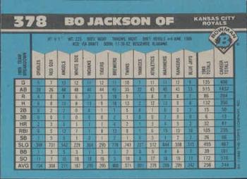 1990 Bowman #378 Bo Jackson Back