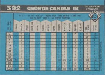 1990 Bowman #392 George Canale Back